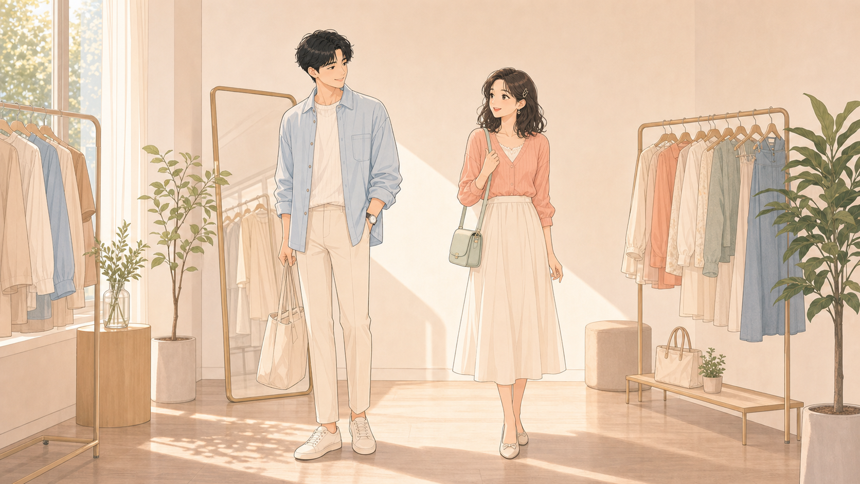 타입별 데이트룩 일러스트